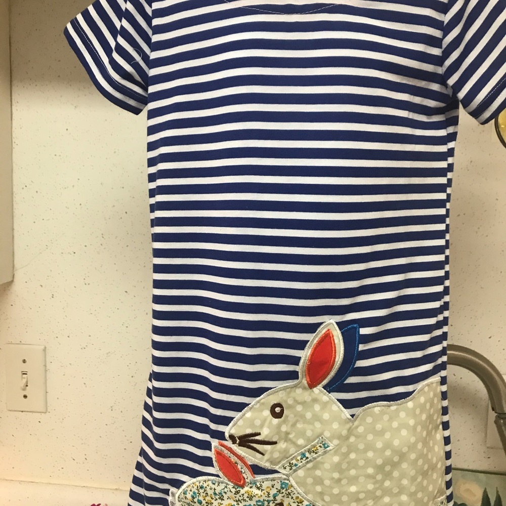 Easter Bunny Appliqued Toddler Dress NEW COTTON